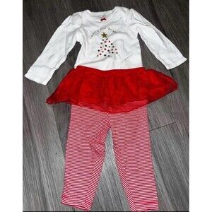 Baby Girls Sz 9 Months Holiday Christmas 2 Pc Outfit Set CARTERS